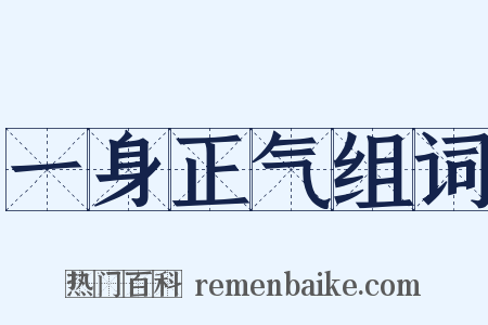 一身正气组词是什么意思的图片